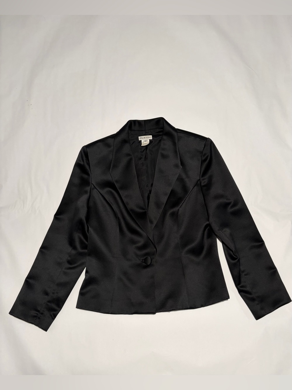 Black Satin Single-Button Blazer Jacket by Banana Republic